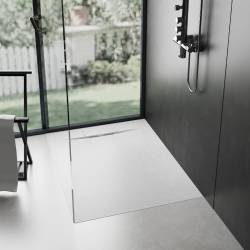 BRODZIK PRYSZNICOWY KAMIENNY PROSTOKĄTNY SLIM MIKO BIAŁY 100x90 CM MIKO-WH-100X90