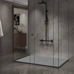 BRODZIK PRYSZNICOWY KAMIENNY PROSTOKĄTNY SLIM JUKO SZARY 120x100 CM JUKO-GR-120X100