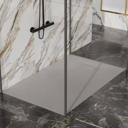 BRODZIK PRYSZNICOWY KAMIENNY PROSTOKĄTNY SLIM JUKO SZARY 110x70 CM JUKO-GR-110X70