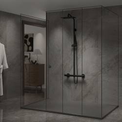 BRODZIK PRYSZNICOWY KAMIENNY PROSTOKĄTNY SLIM JUKO CZARNY 90x70 CM JUKO-BL-90X70