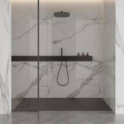 BRODZIK PRYSZNICOWY KAMIENNY PROSTOKĄTNY SLIM JUKO CZARNY 120x80 CM JUKO-BL-120X80