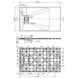 BRODZIK PRYSZNICOWY KAMIENNY PROSTOKĄTNY SLIM JUKO CZARNY 120x70 CM JUKO-BL-120X70