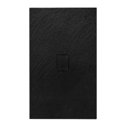 BRODZIK PRYSZNICOWY KAMIENNY PROSTOKĄTNY SLIM JUKO CZARNY 120x100 CM JUKO-BL-120X100