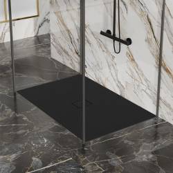 BRODZIK PRYSZNICOWY KAMIENNY PROSTOKĄTNY SLIM JUKO CZARNY 120x100 CM JUKO-BL-120X100