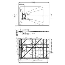 BRODZIK PRYSZNICOWY KAMIENNY PROSTOKĄTNY SLIM JUKO CZARNY 110x70 CM JUKO-BL-110X70