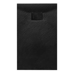 BRODZIK PRYSZNICOWY KAMIENNY PROSTOKĄTNY SLIM JUKO CZARNY 100x80 CM JUKO-BL-100X80