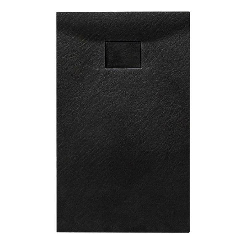 BRODZIK PRYSZNICOWY KAMIENNY PROSTOKĄTNY SLIM JUKO CZARNY 100x80 CM JUKO-BL-100X80