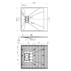 BRODZIK PRYSZNICOWY KAMIENNY PROSTOKĄTNY SLIM JUKO BIAŁY 90x80 CM JUKO-WH-90X80