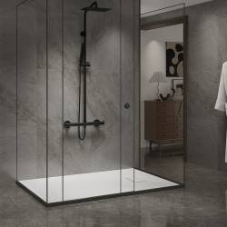 BRODZIK PRYSZNICOWY KAMIENNY PROSTOKĄTNY SLIM JUKO BIAŁY 140x90 CM JUKO-WH-140X90
