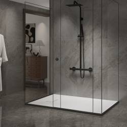 BRODZIK PRYSZNICOWY KAMIENNY PROSTOKĄTNY SLIM JUKO BIAŁY 110x70 CM JUKO-WH-110X70
