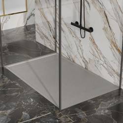 BRODZIK PRYSZNICOWY KAMIENNY PROSTOKĄTNY SLIM DEKO SZARY 130x80 CM DEKO-GR-130X80