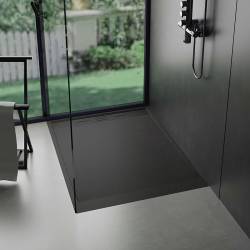 BRODZIK PRYSZNICOWY KAMIENNY PROSTOKĄTNY SLIM DEKO CZARNY 150x90 CM DEKO-BL-150X90