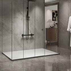BRODZIK PRYSZNICOWY KAMIENNY PROSTOKĄTNY SLIM DEKO BIAŁY 150x90 CM DEKO-WH-150X90