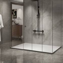 BRODZIK PRYSZNICOWY KAMIENNY PROSTOKĄTNY SLIM DEKO BIAŁY 150x80 CM DEKO-WH-150X80