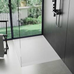 BRODZIK PRYSZNICOWY KAMIENNY PROSTOKĄTNY SLIM DEKO BIAŁY 150x80 CM DEKO-WH-150X80