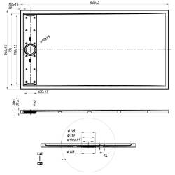 BRODZIK PRYSZNICOWY KAMIENNY PROSTOKĄTNY SLIM DEKO BIAŁY 150x80 CM DEKO-WH-150X80
