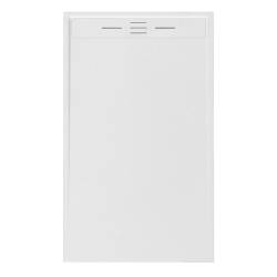 BRODZIK PRYSZNICOWY KAMIENNY PROSTOKĄTNY SLIM DEKO BIAŁY 100x80 CM DEKO-WH-100X80