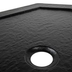 BRODZIK PRYSZNICOWY KAMIENNY PIĘCIOKĄTNY SLIM RAVE CZARNY 90x90 CM RAVE-BL-90