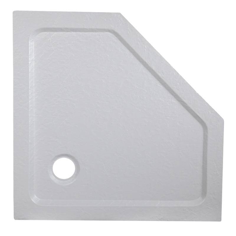 BRODZIK PRYSZNICOWY KAMIENNY PIĘCIOKĄTNY RAVE BIAŁY 90x90 CM RAVE-WH-90