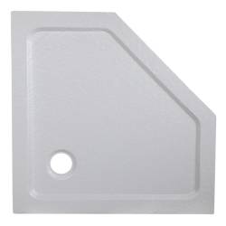 BRODZIK PRYSZNICOWY KAMIENNY PIĘCIOKĄTNY RAVE BIAŁY 80x80 CM RAVE-WH-80