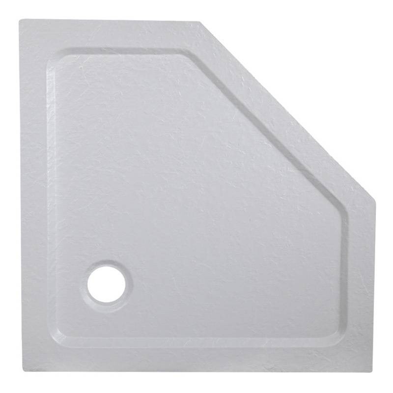 BRODZIK PRYSZNICOWY KAMIENNY PIĘCIOKĄTNY RAVE BIAŁY 80x80 CM RAVE-WH-80
