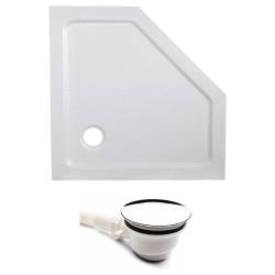 BRODZIK PRYSZNICOWY KAMIENNY PIĘCIOKĄTNY RAVE BIAŁY 80x80 CM RAVE-WH-80