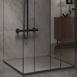 BRODZIK PRYSZNICOWY KAMIENNY KWADRATOWY SLIM RIKO SZARY 90x90 CM RIKO-GR-90