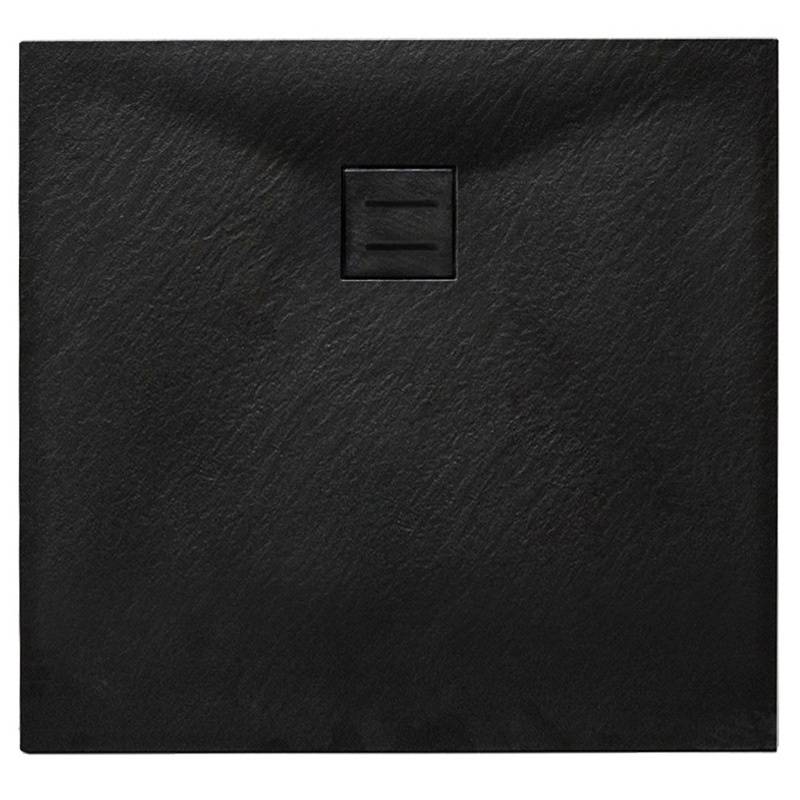 BRODZIK PRYSZNICOWY KAMIENNY KWADRATOWY SLIM RIKO CZARNY 90x90 CM RIKO-BL-90
