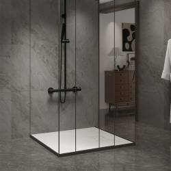 BRODZIK PRYSZNICOWY KAMIENNY KWADRATOWY SLIM RIKO BIAŁY 90x90 CM RIKO-WH-90