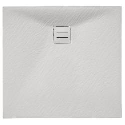 BRODZIK PRYSZNICOWY KAMIENNY KWADRATOWY SLIM RIKO BIAŁY 80x80 CM RIKO-WH-80