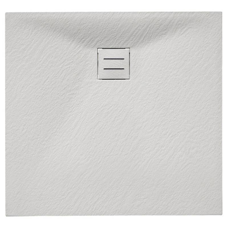 BRODZIK PRYSZNICOWY KAMIENNY KWADRATOWY SLIM RIKO BIAŁY 80x80 CM RIKO-WH-80
