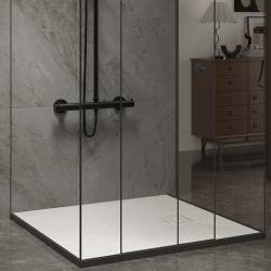 BRODZIK PRYSZNICOWY KAMIENNY KWADRATOWY SLIM RIKO BIAŁY 80x80 CM RIKO-WH-80