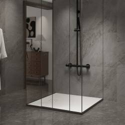 BRODZIK PRYSZNICOWY KAMIENNY KWADRATOWY SLIM RIKO BIAŁY 80x80 CM RIKO-WH-80