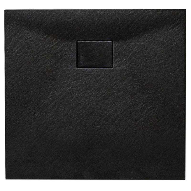 BRODZIK PRYSZNICOWY KAMIENNY KWADRATOWY SLIM JUKO CZARNY 80x80 CM JUKO-BL-80