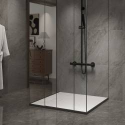 BRODZIK PRYSZNICOWY KAMIENNY KWADRATOWY SLIM JUKO BIAŁY 80x80 CM JUKO-WH-80