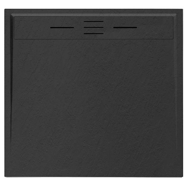 BRODZIK PRYSZNICOWY KAMIENNY KWADRATOWY SLIM DEKO CZARNY 90x90 CM DEKO-BL-90