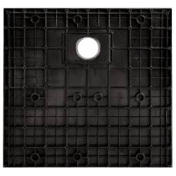 BRODZIK PRYSZNICOWY KAMIENNY KWADRATOWY SLIM RIKO CZARNY WZÓR MARMUR 90x90 MAR-RIKO-BL-90