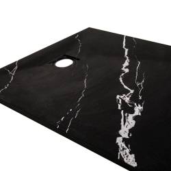 BRODZIK PRYSZNICOWY KAMIENNY PROSTOKĄT SLIM RIKO CZARNY WZÓR MARMUR 100x80 MAR-RIKO-BL-100X80