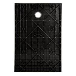 BRODZIK PRYSZNICOWY KAMIENNY PROSTOKĄT SLIM RIKO CZARNY WZÓR MARMUR 100x80 MAR-RIKO-BL-100X80