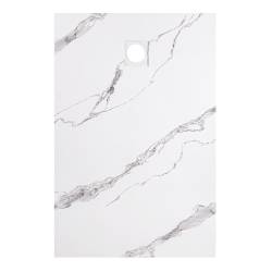 BRODZIK PRYSZNICOWY KAMIENNY PROSTOKĄTNY SLIM RIKO BIAŁY WZÓR MARMUR 120x90 MAR-RIKO-WH-120X90