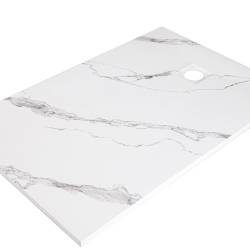BRODZIK PRYSZNICOWY KAMIENNY PROSTOKĄTNY SLIM RIKO BIAŁY WZÓR MARMUR 120x90 MAR-RIKO-WH-120X90