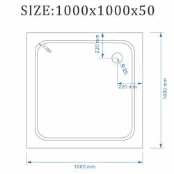 BRODZIK PRYSZNICOWY KWADRATOWY SLIM ST02D BIAŁY 100x100 CM ST02D-WH-100