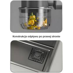 ZLEWOZMYWAK JEDNOKOMOROWY WIELOFUNKCYJNY COBA 75X46 CZARNY ZLEW KUCHENNY STALOWY COBA-BL-75X46