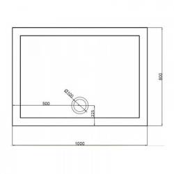 Kopia - BRODZIK PRYSZNICOWY PROSTOKĄTNY SLIM ST03A CZARNY 100x80 CM ST03A-BL-100X80