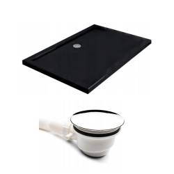 Kopia - BRODZIK PRYSZNICOWY PROSTOKĄTNY SLIM ST03C CZARNY 120x80 CM ST03C-BL-120X80
