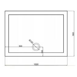 Kopia - BRODZIK PRYSZNICOWY PROSTOKĄTNY SLIM ST04A CZARNY 100x90 CM ST04A-BL-100X90