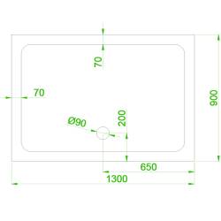 Kopia - BRODZIK PRYSZNICOWY PROSTOKĄTNY SLIM ST04D CZARNY 130x90 CM ST04D-BL-130X90