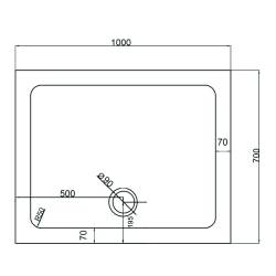 Kopia - BRODZIK PRYSZNICOWY PROSTOKĄTNY SLIM ST05A BIAŁY 100x70 CM ST05A-WH-100X70