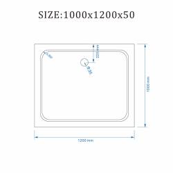 Kopia - BRODZIK PRYSZNICOWY PROSTOKĄTNY SLIM ST06C CZARNY 120x100 CM ST06C-BL-120X100