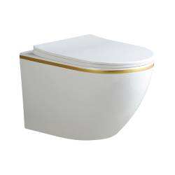 MISKA WC WISZĄCA RIMLESS PEAK-WH-GL-RIM-03 BIAŁA DESKA WOLNOOPADAJĄCA DUROPLAST PEAK-WH-GL-RIM-03
